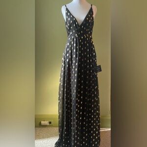 *PROM* Lulu's Black and Gold Maxi Dress NWT!